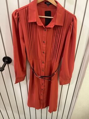 RolyPoly Rust Orange Belted Dress Size M